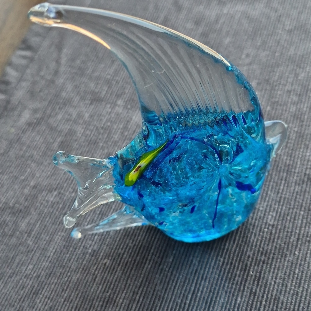 Blue Art Glass Fish